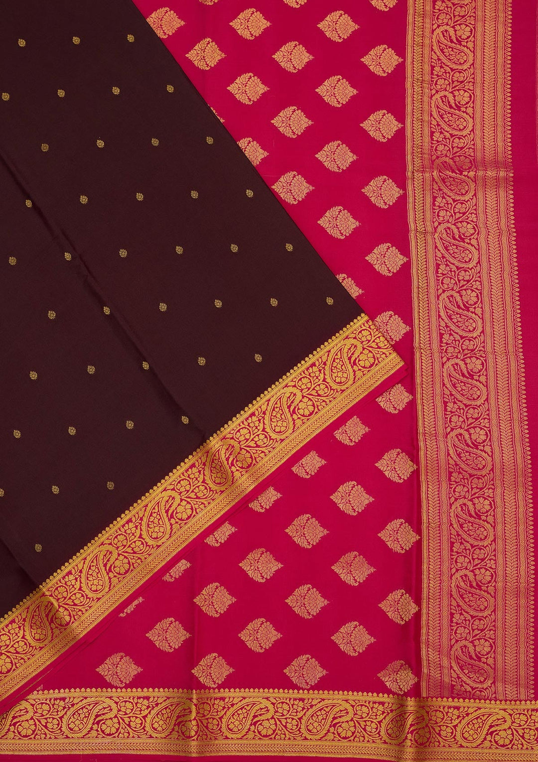 Brown Zariwork Pure Crepe Silk Saree-Koskii
