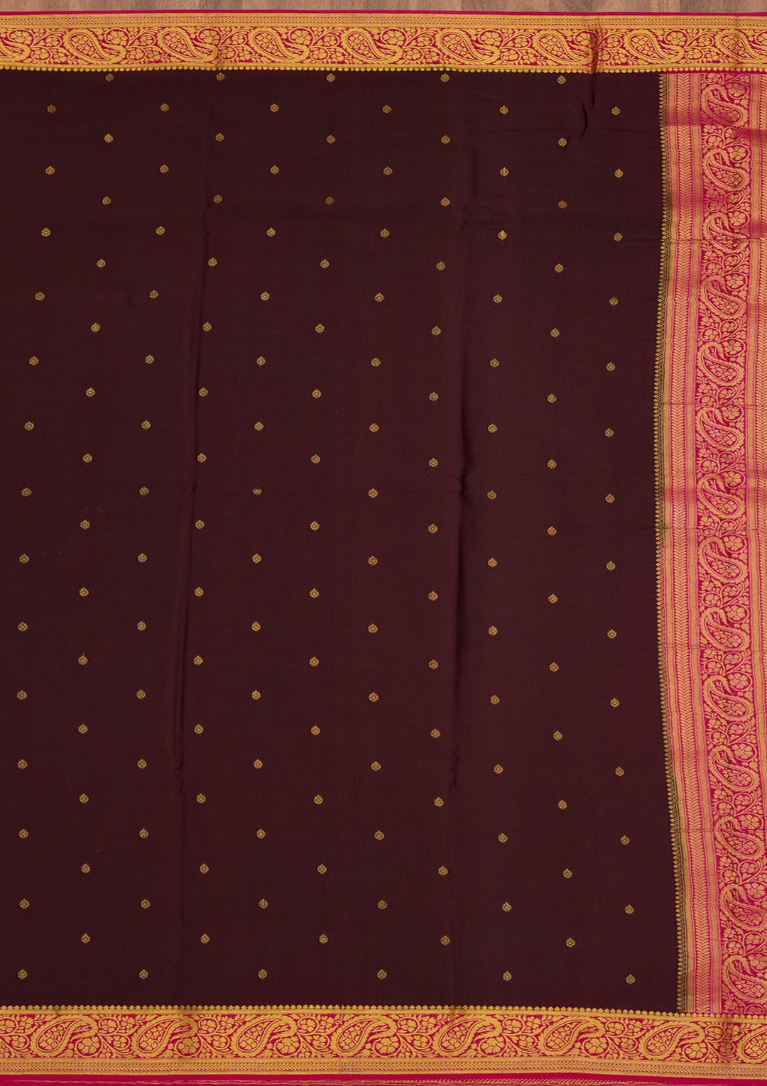 Brown Zariwork Pure Crepe Silk Saree-Koskii