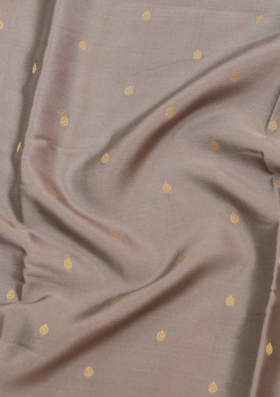 Light Grey Zariwork Pure Crepe Silk Saree-koskii