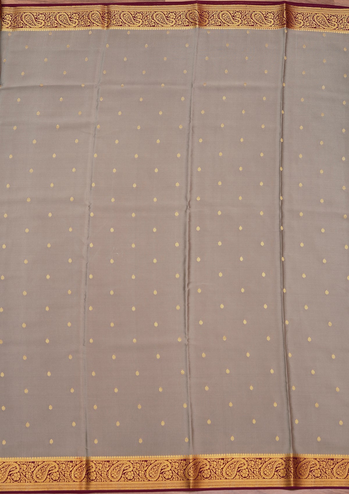 Light Grey Zariwork Pure Crepe Silk Saree-koskii
