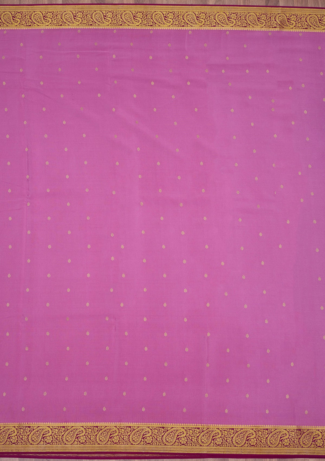 Onion Pink Zariwork Pure Crepe Silk Saree-Koskii