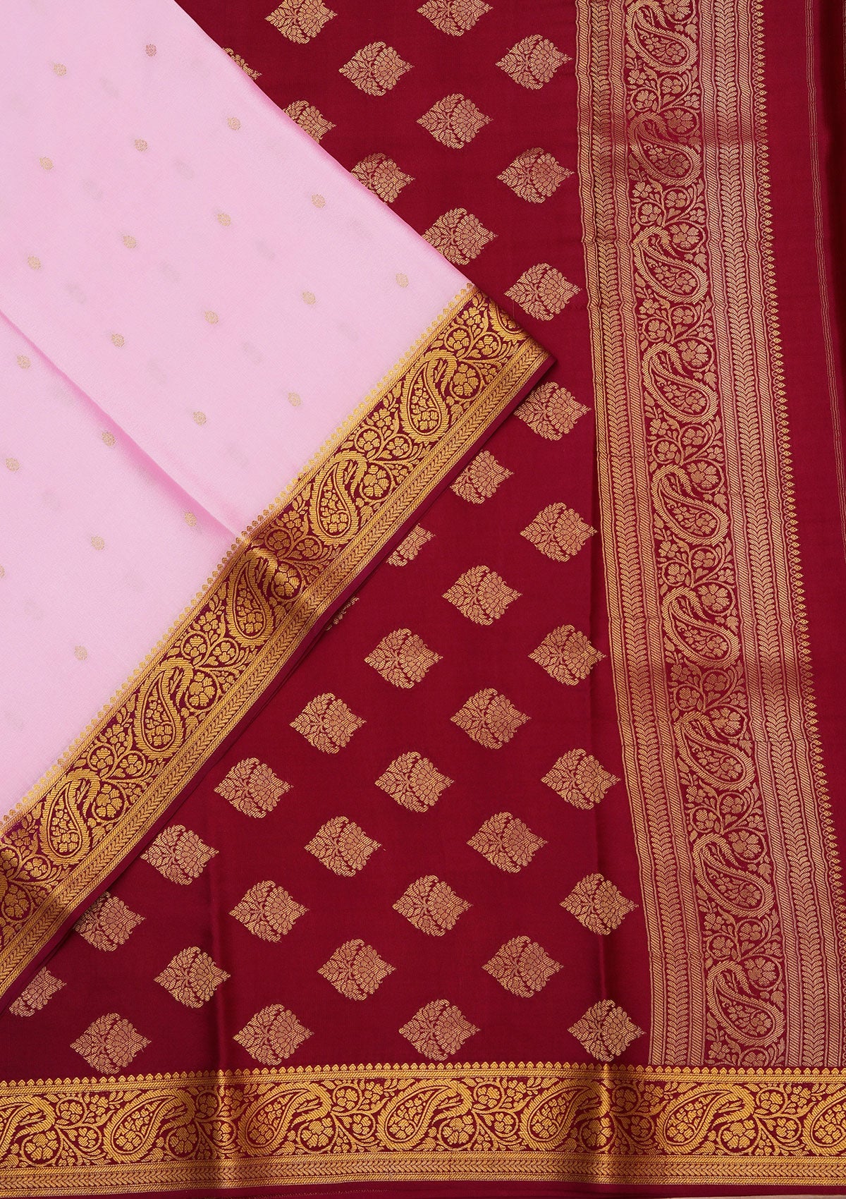 Onion Pink Zariwork Pure Crepe Silk Saree-koskii
