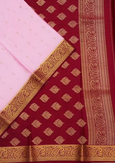 Onion Pink Zariwork Pure Crepe Silk Saree-koskii