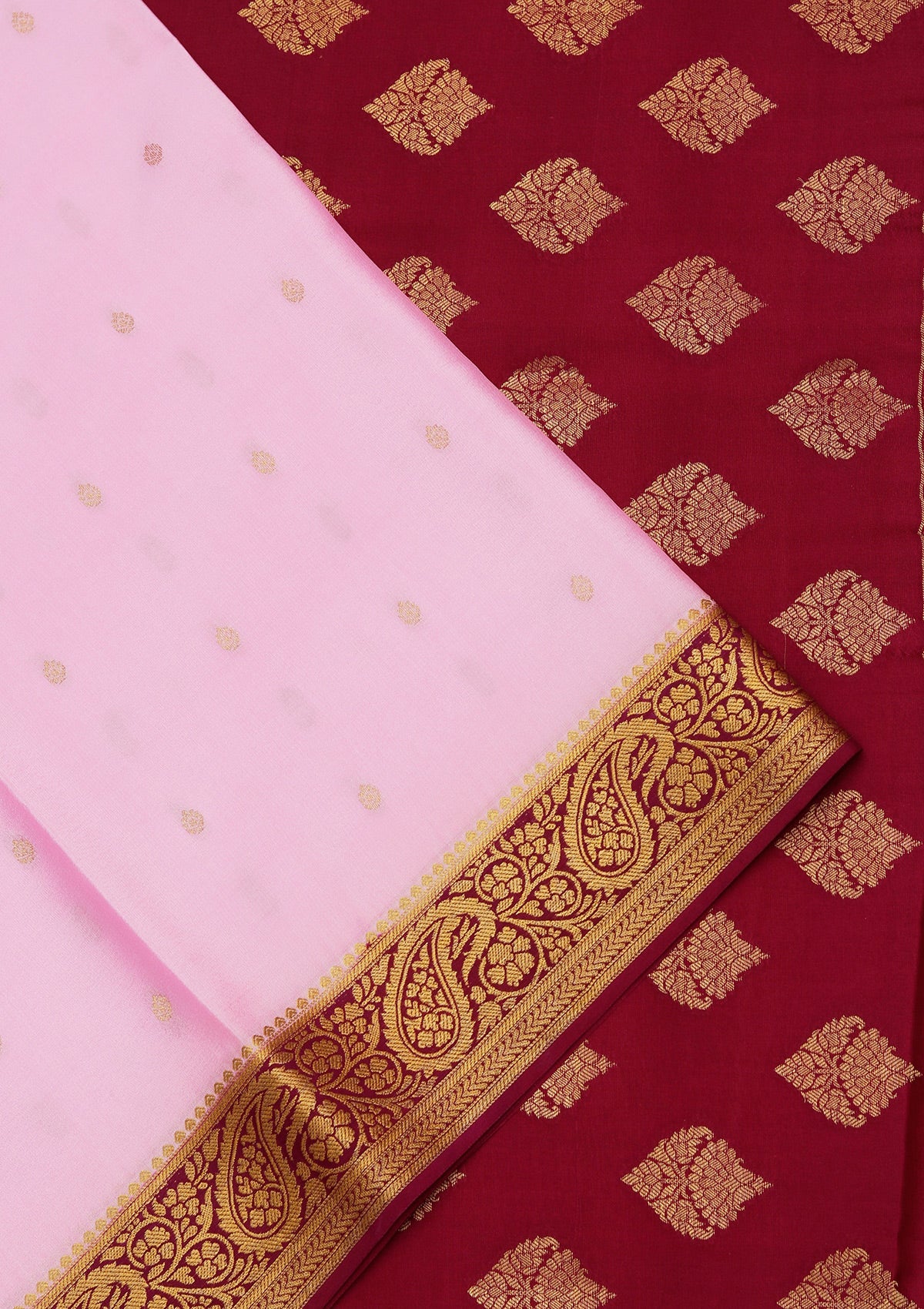 Onion Pink Zariwork Pure Crepe Silk Saree-koskii