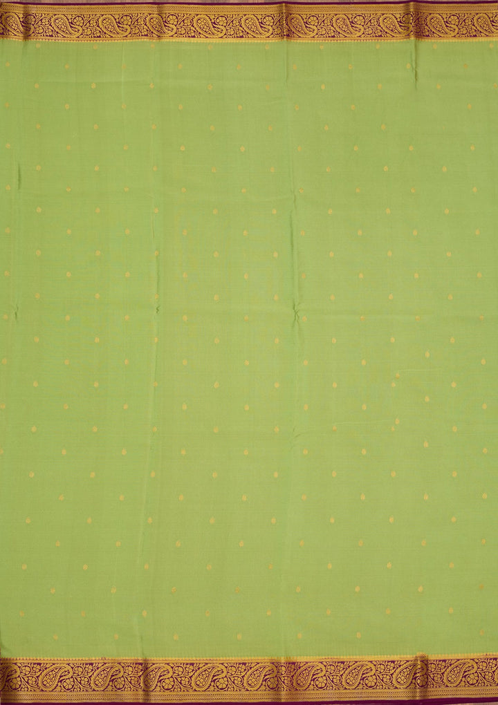 Pista Green Zariwork Pure Crepe Silk Saree-Koskii