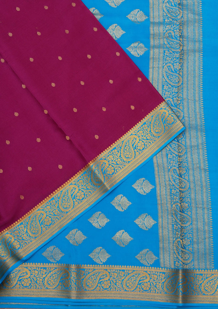 Purple Zariwork Pure Crepe Silk Saree_koskii