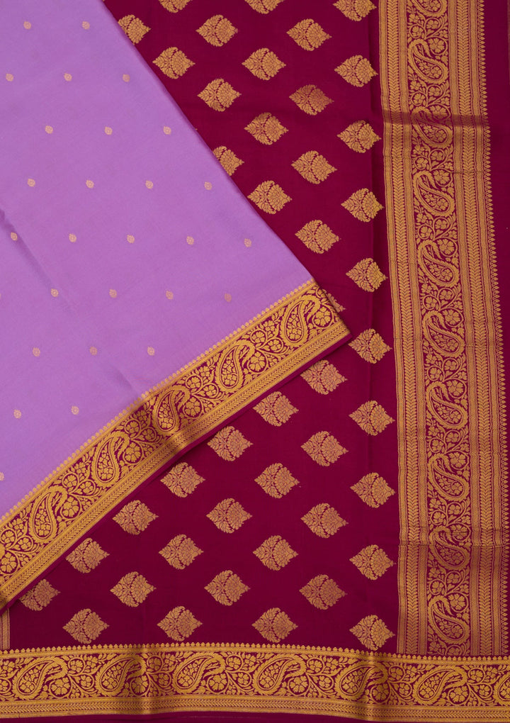 Purple Zariwork Pure Crepe Silk Saree-Koskii