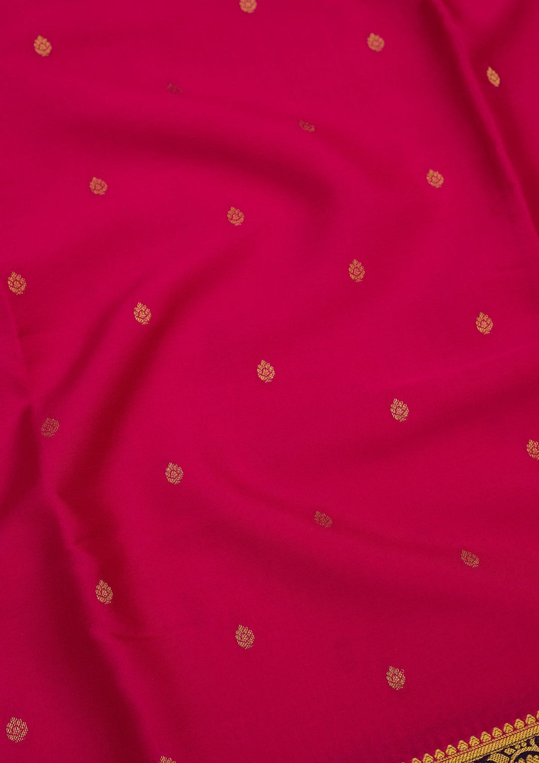 Rani Pink Zariwork Pure Crepe Silk_Saree-Koskii