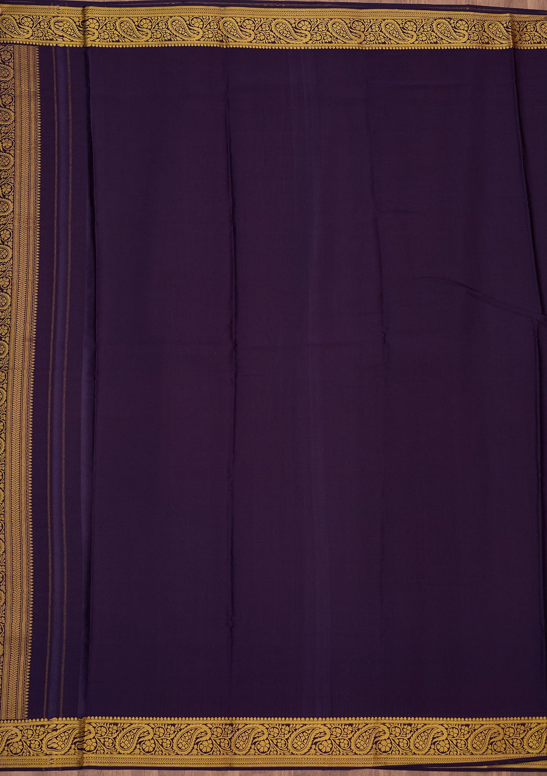Rani Pink Zariwork Pure Crepe Silk_Saree-Koskii