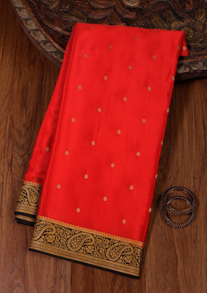 Red Zariwork Pure Crepe Silk_Saree_koskii