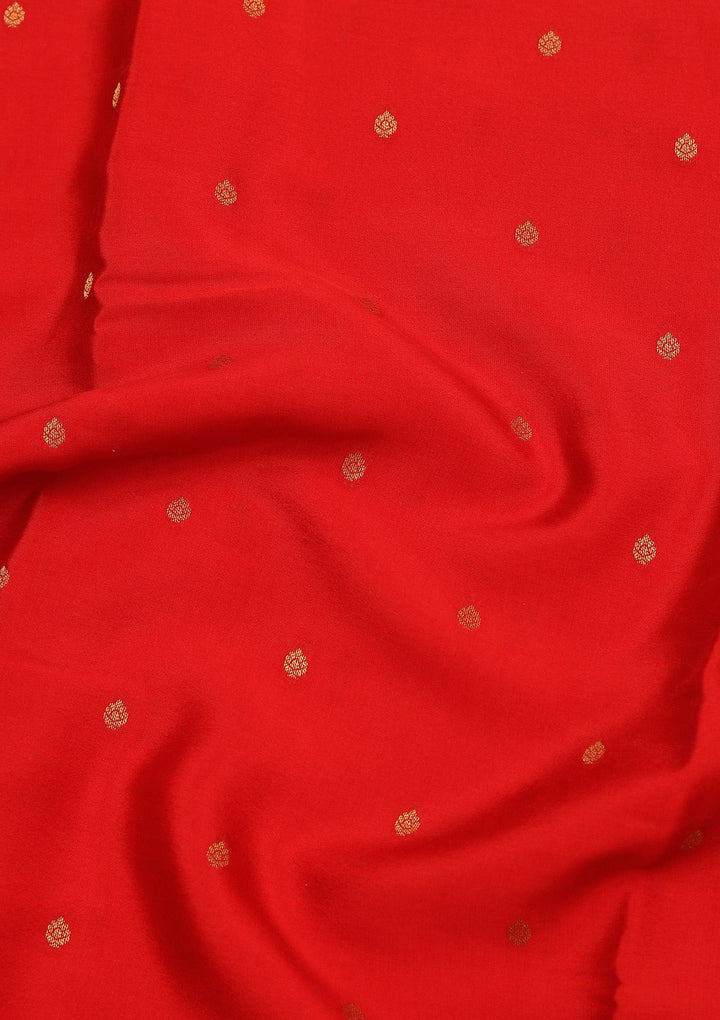 Red Zariwork Pure Crepe Silk_Saree_koskii