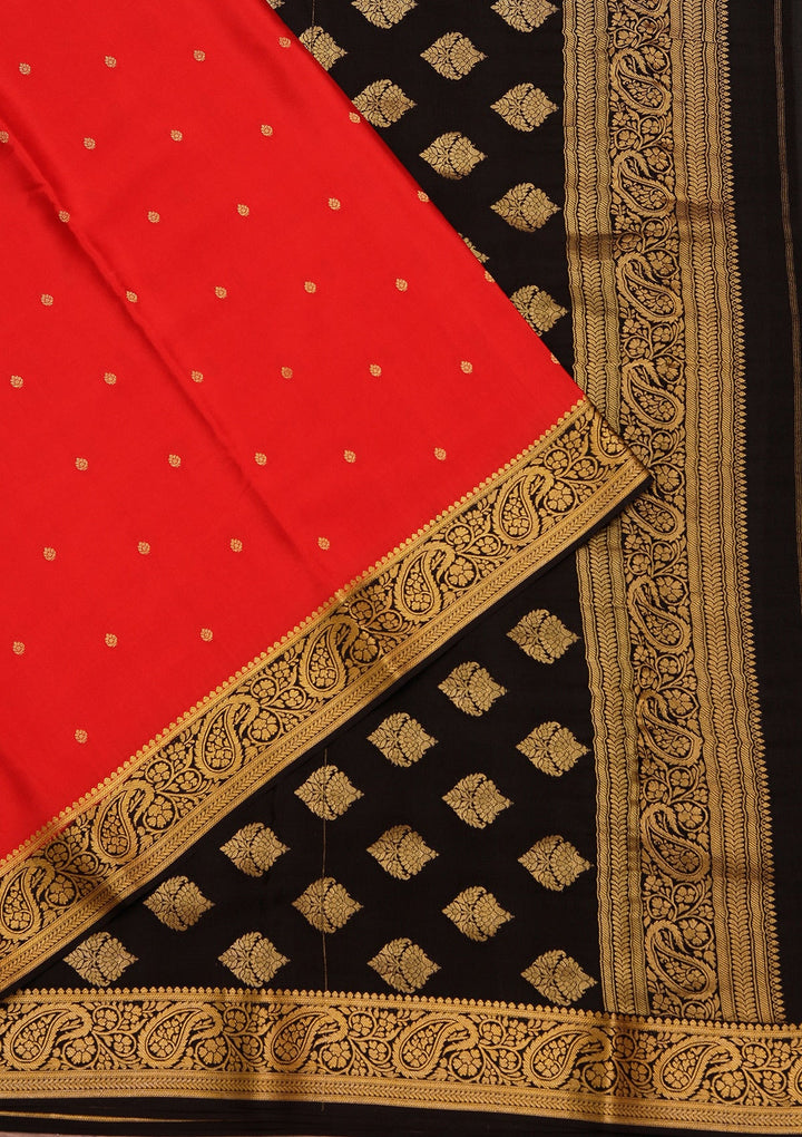 Red Zariwork Pure Crepe Silk_Saree_koskii