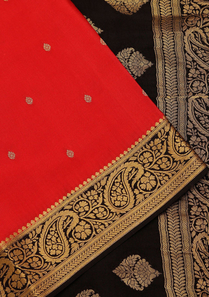Red Zariwork Pure Crepe Silk_Saree_koskii