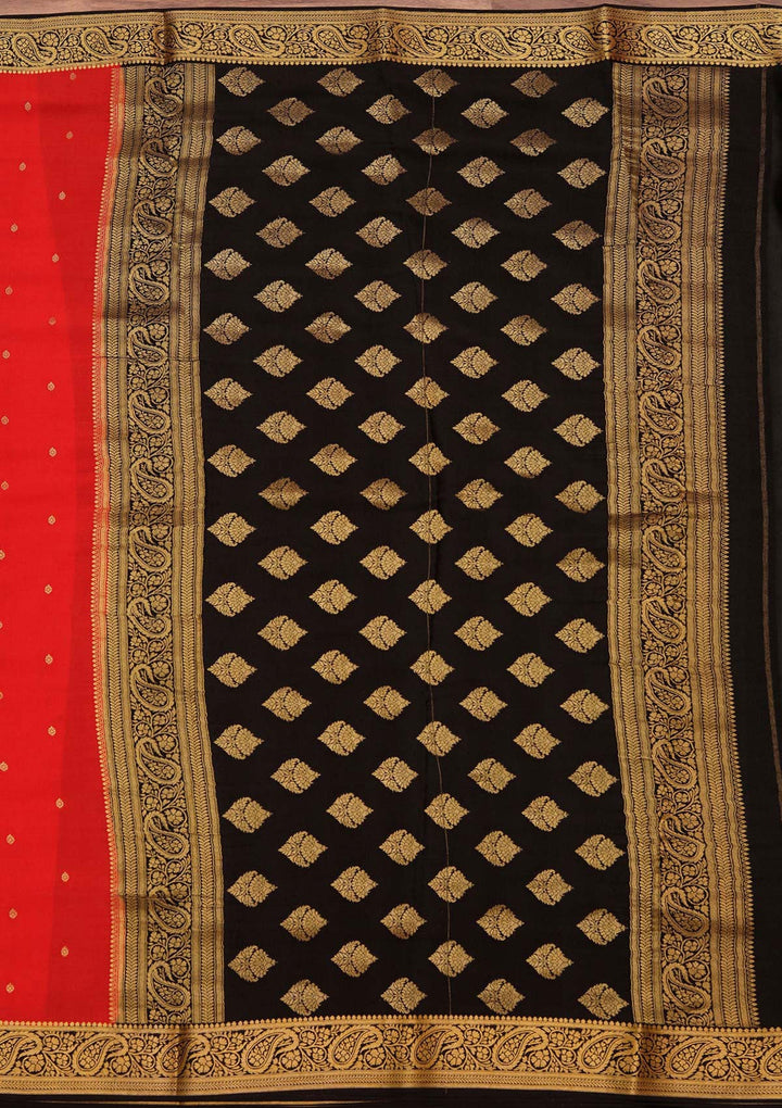 Red Zariwork Pure Crepe Silk_Saree_koskii