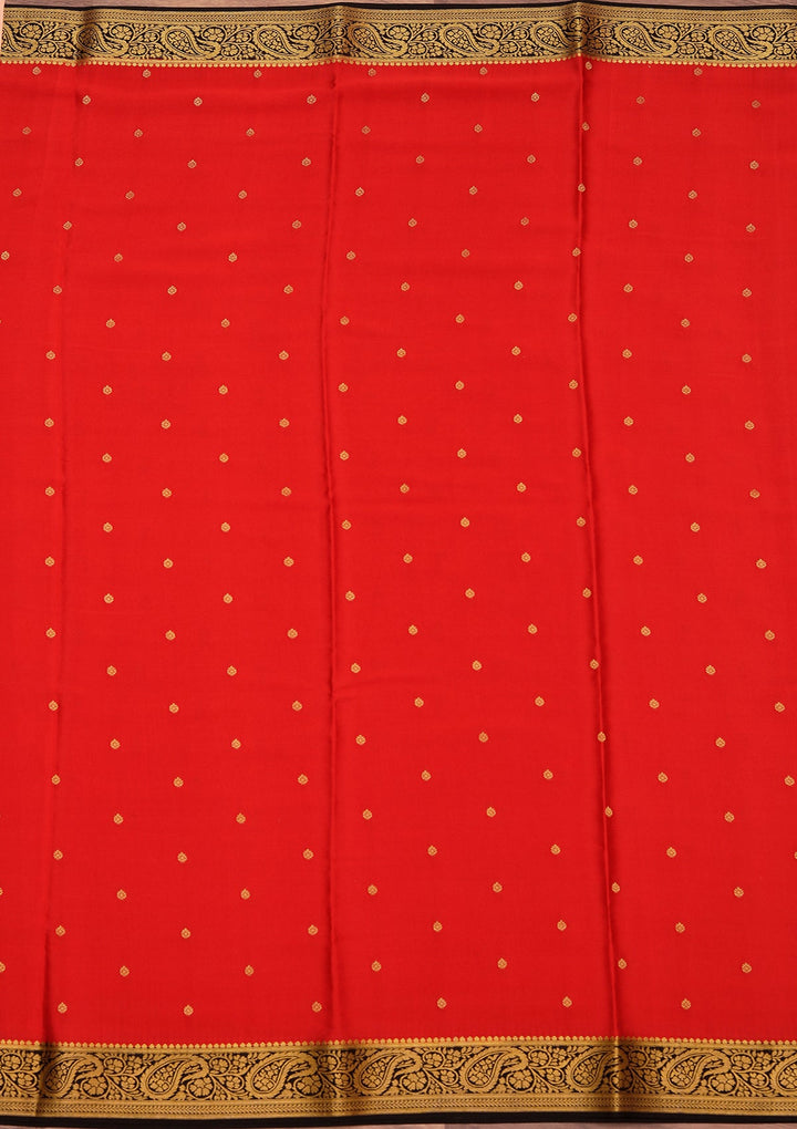 Red Zariwork Pure Crepe Silk_Saree_koskii
