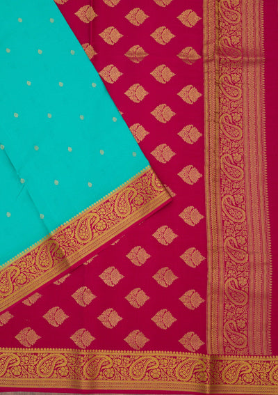 Sky Blue Zariwork Pure Crepe Silk Saree-Koskii
