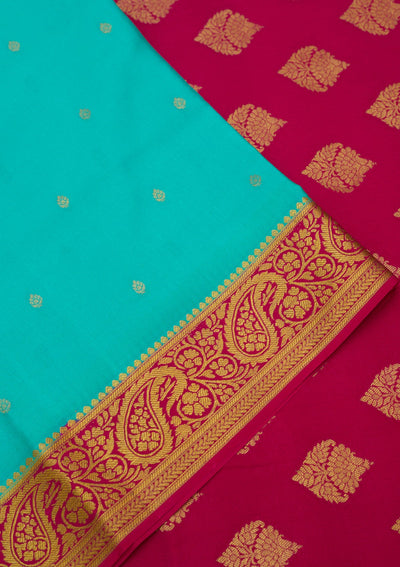Sky Blue Zariwork Pure Crepe Silk Saree-Koskii