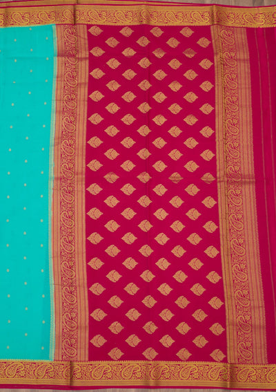 Sky Blue Zariwork Pure Crepe Silk Saree-Koskii