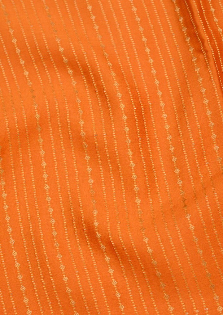 Orange Zariwork Pure Crepe Silk Saree-Koskii