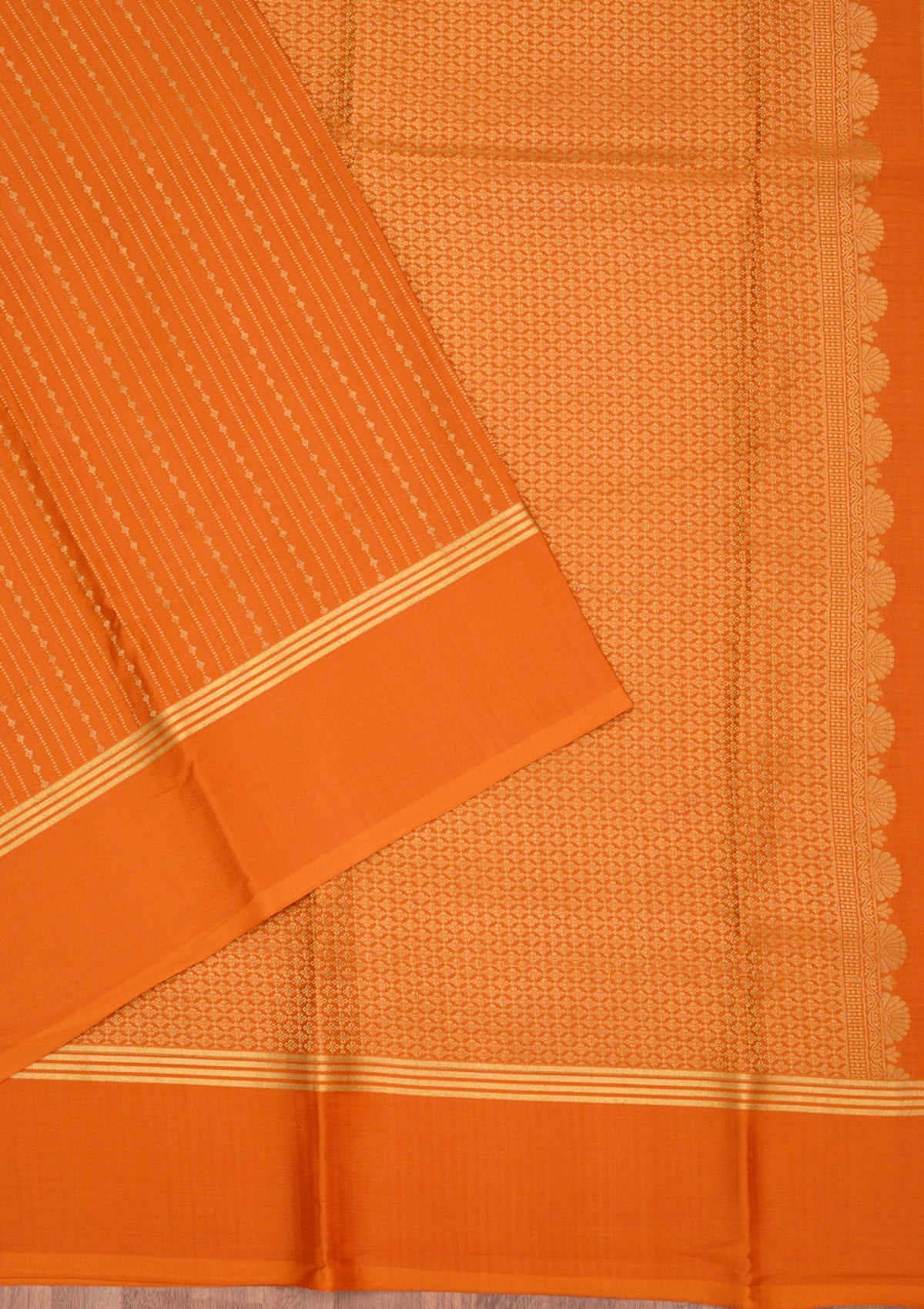 Orange Zariwork Pure Crepe Silk Saree-Koskii