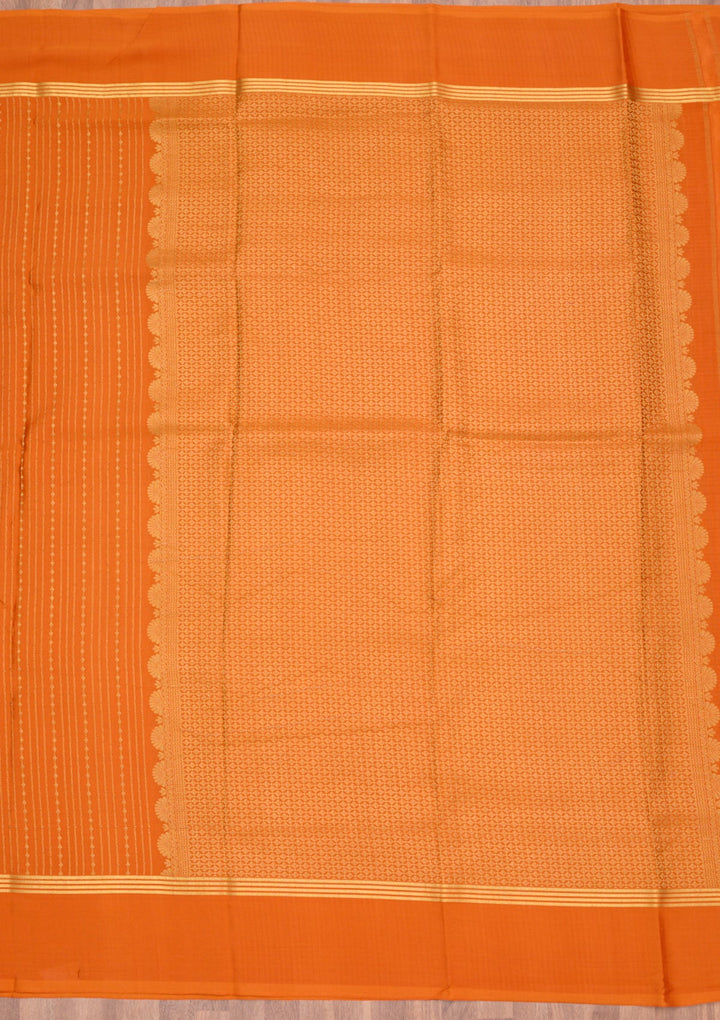 Orange Zariwork Pure Crepe Silk Saree-Koskii