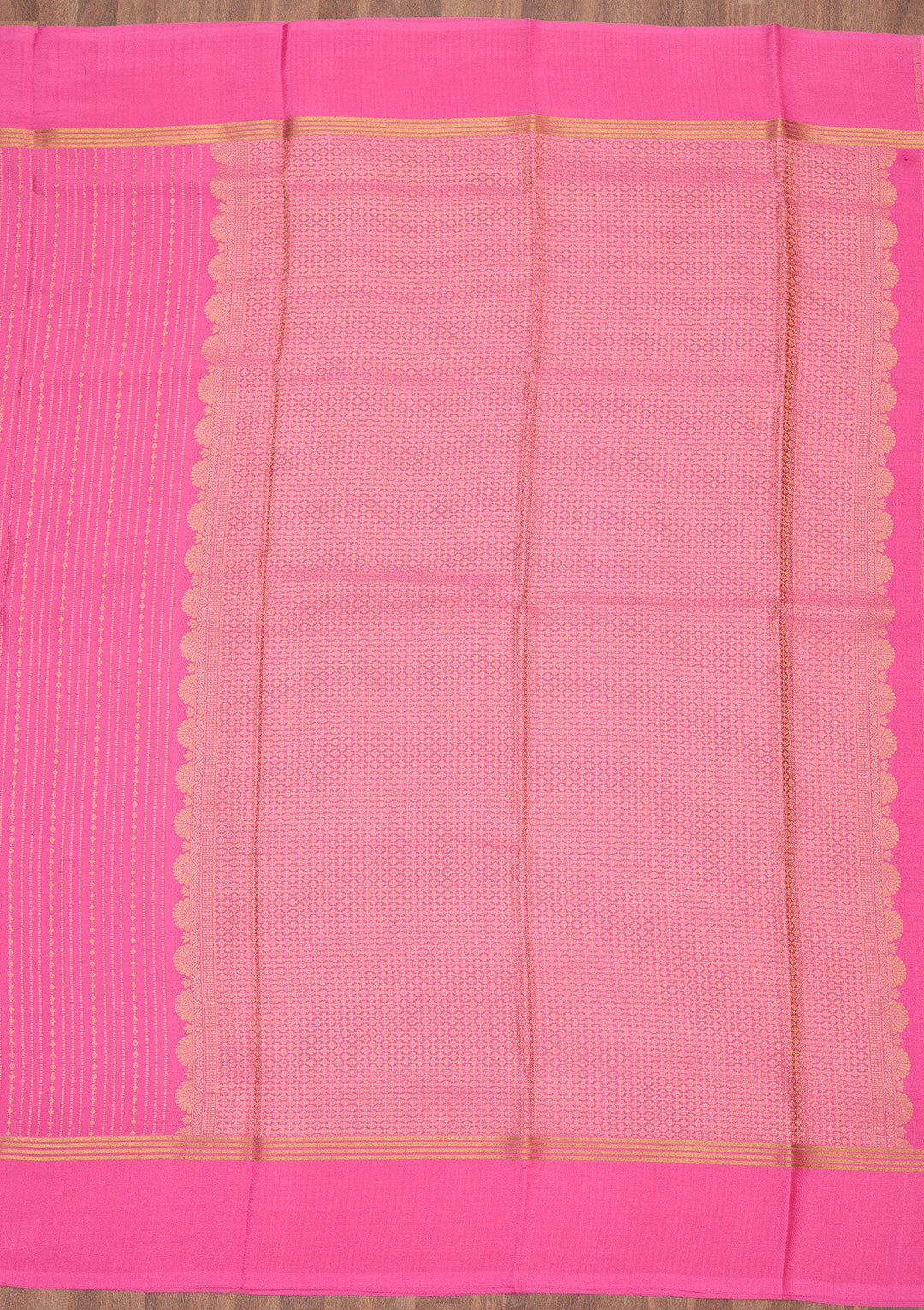Peach Zariwork Pure Crepe Silk Saree-Koskii