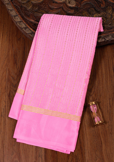 Pink Zariwork Pure Crepe Silk Saree-koskii