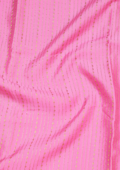 Pink Zariwork Pure Crepe Silk Saree-koskii