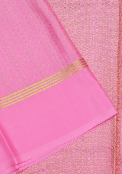 Pink Zariwork Pure Crepe Silk Saree-koskii