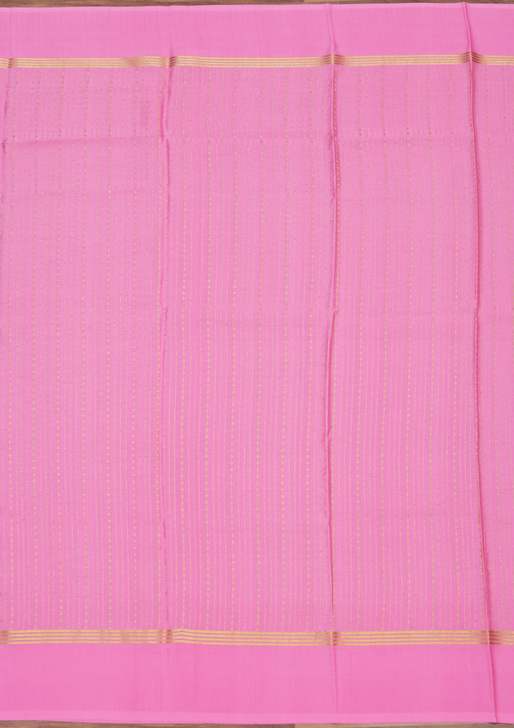 Pink Zariwork Pure Crepe Silk Saree_koskii