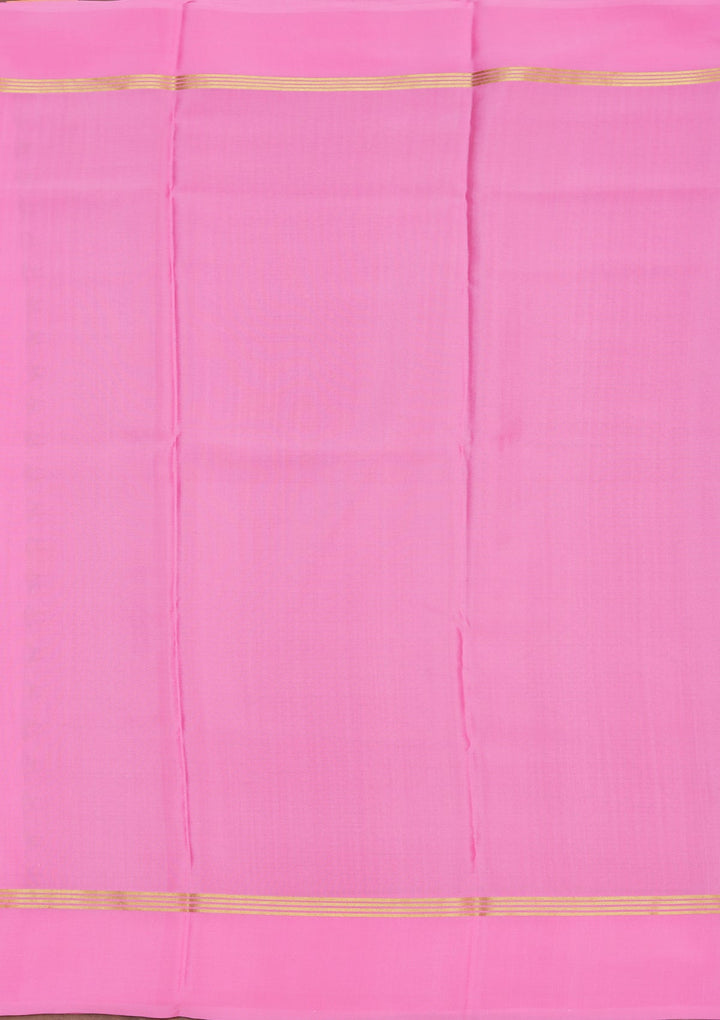 Pink Zariwork Pure Crepe Silk Saree_koskii