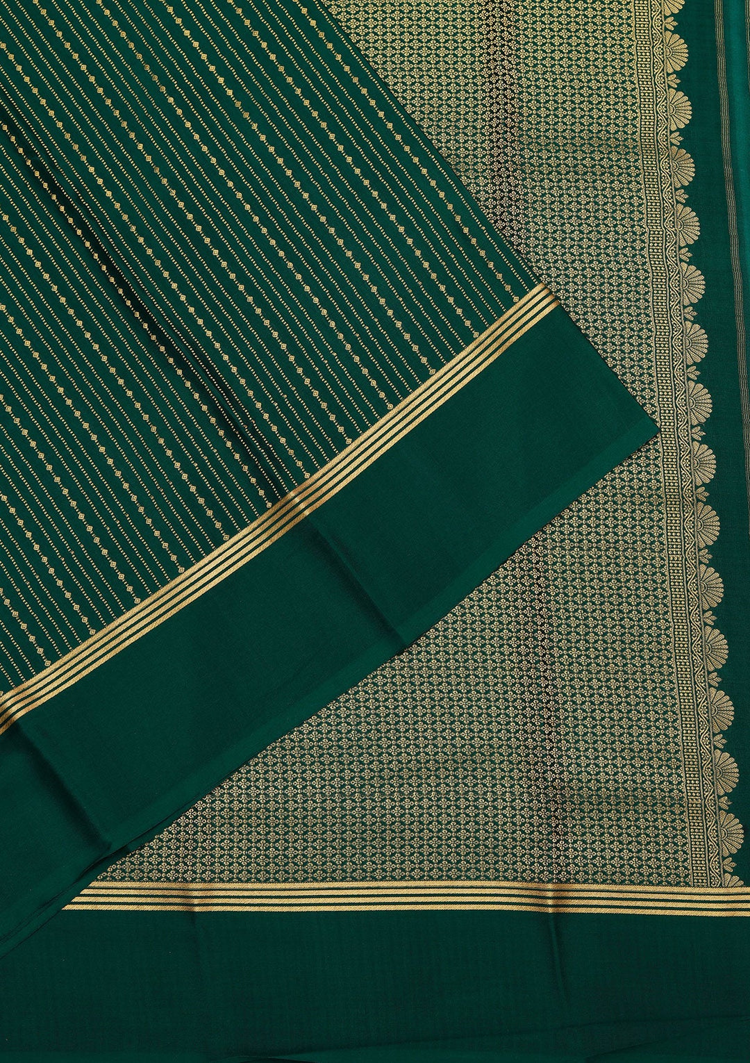 Rama Green Zariwork Pure Crepe Silk Saree_koskii