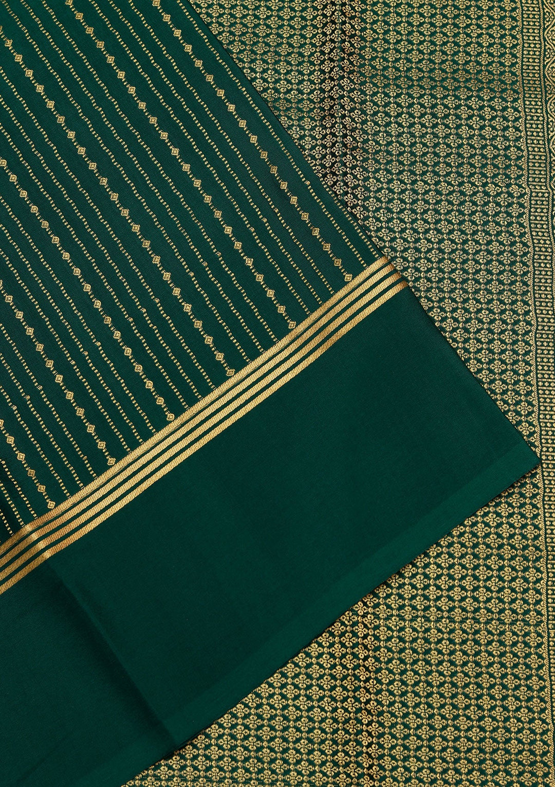 Rama Green Zariwork Pure Crepe Silk Saree_koskii
