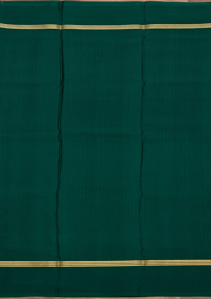 Rama Green Zariwork Pure Crepe Silk Saree_koskii