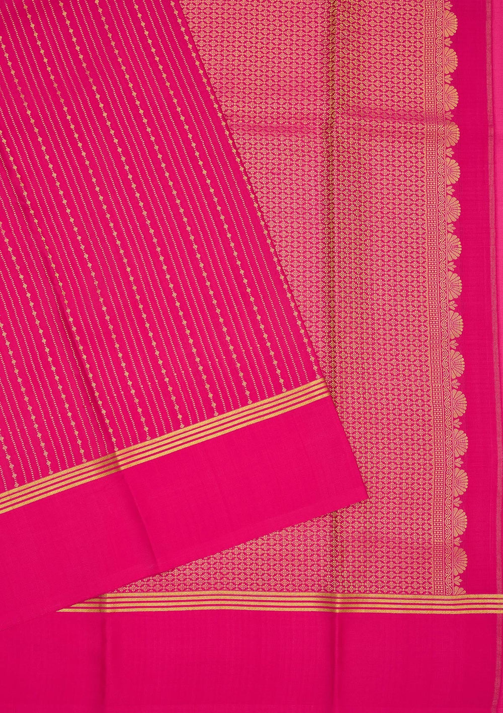 Rani Pink Zariwork Pure Crepe Silk Saree-Koskii