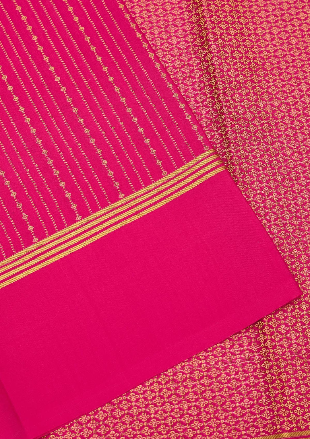 Rani Pink Zariwork Pure Crepe Silk Saree-Koskii