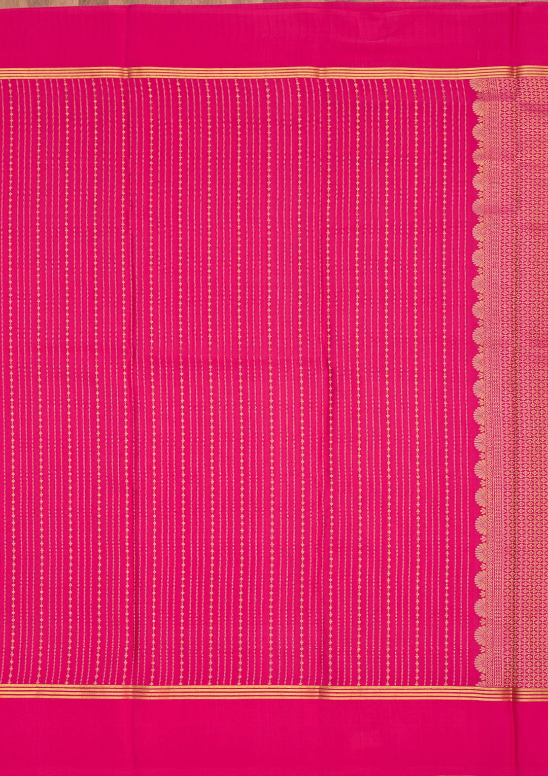Rani Pink Zariwork Pure Crepe Silk Saree-Koskii