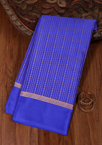 Royal Blue Zariwork Pure Crepe Silk Saree-koskii