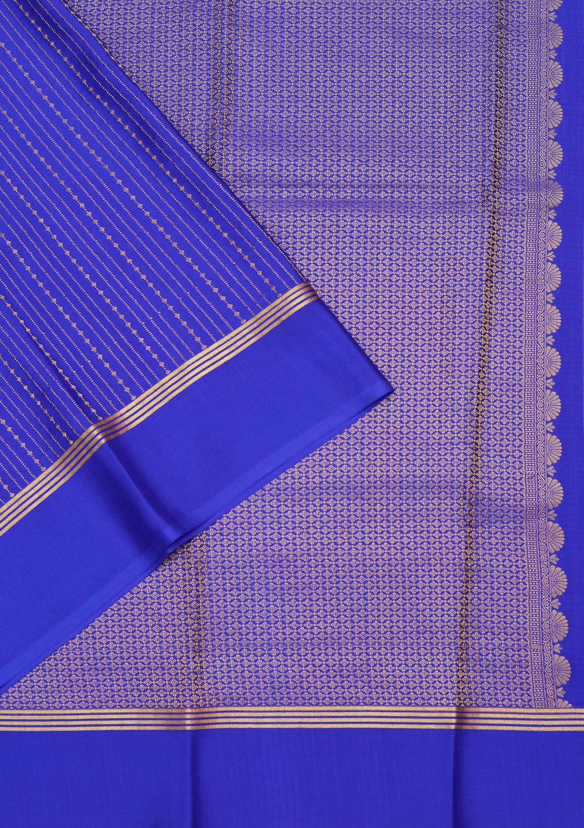 Royal Blue Zariwork Pure Crepe Silk Saree-koskii