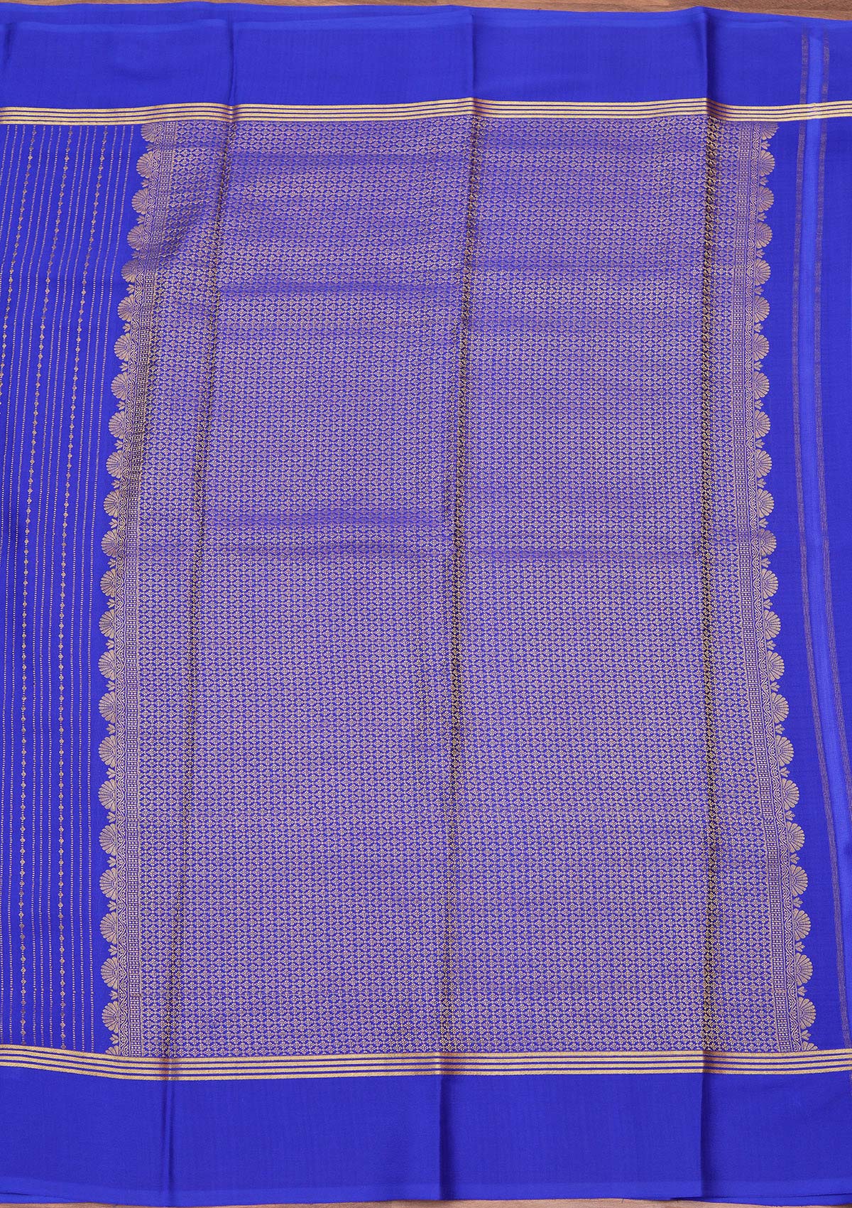 Royal Blue Zariwork Pure Crepe Silk Saree-koskii