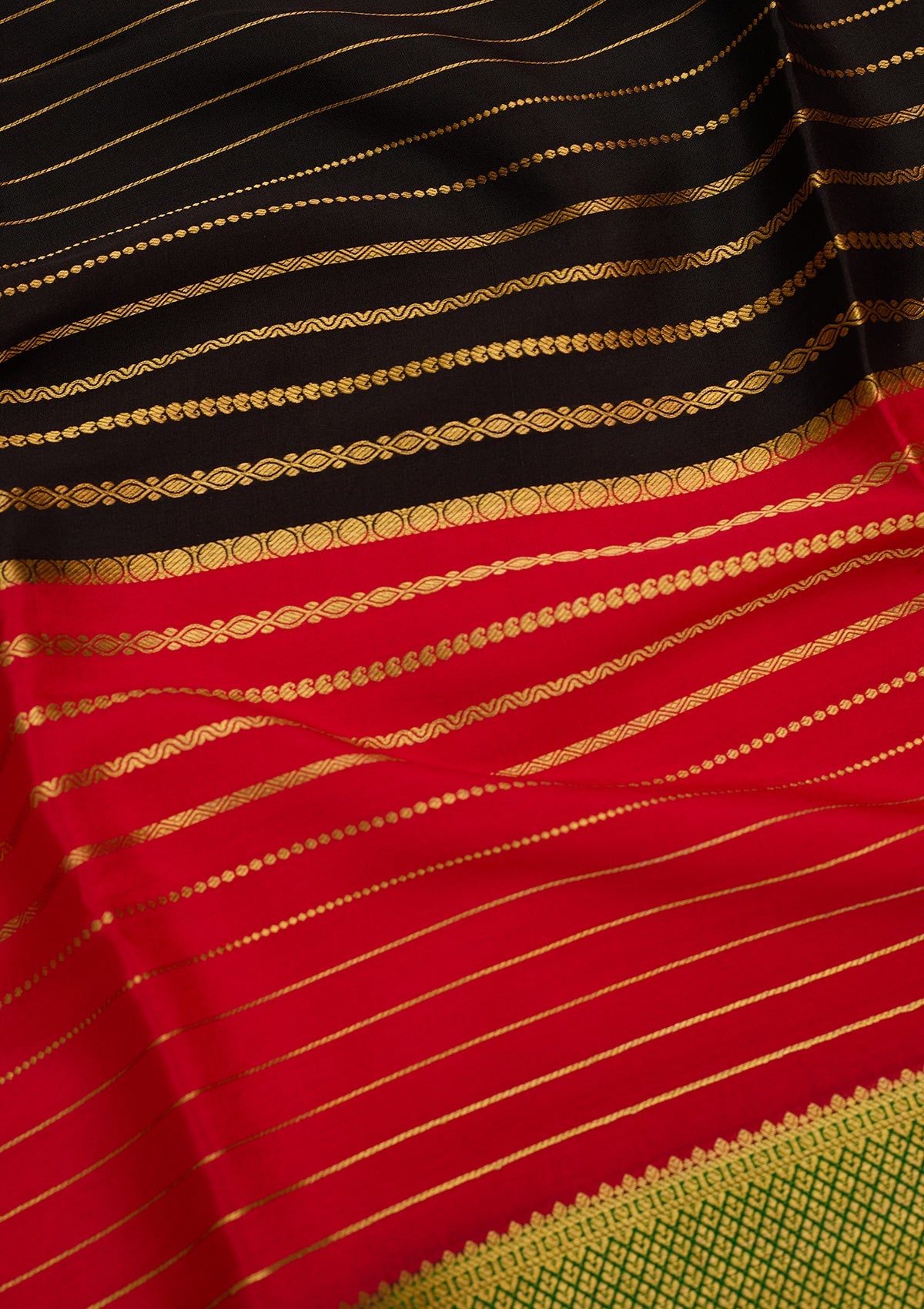 Black Zariwork Pure Crepe Silk Saree-Koskii