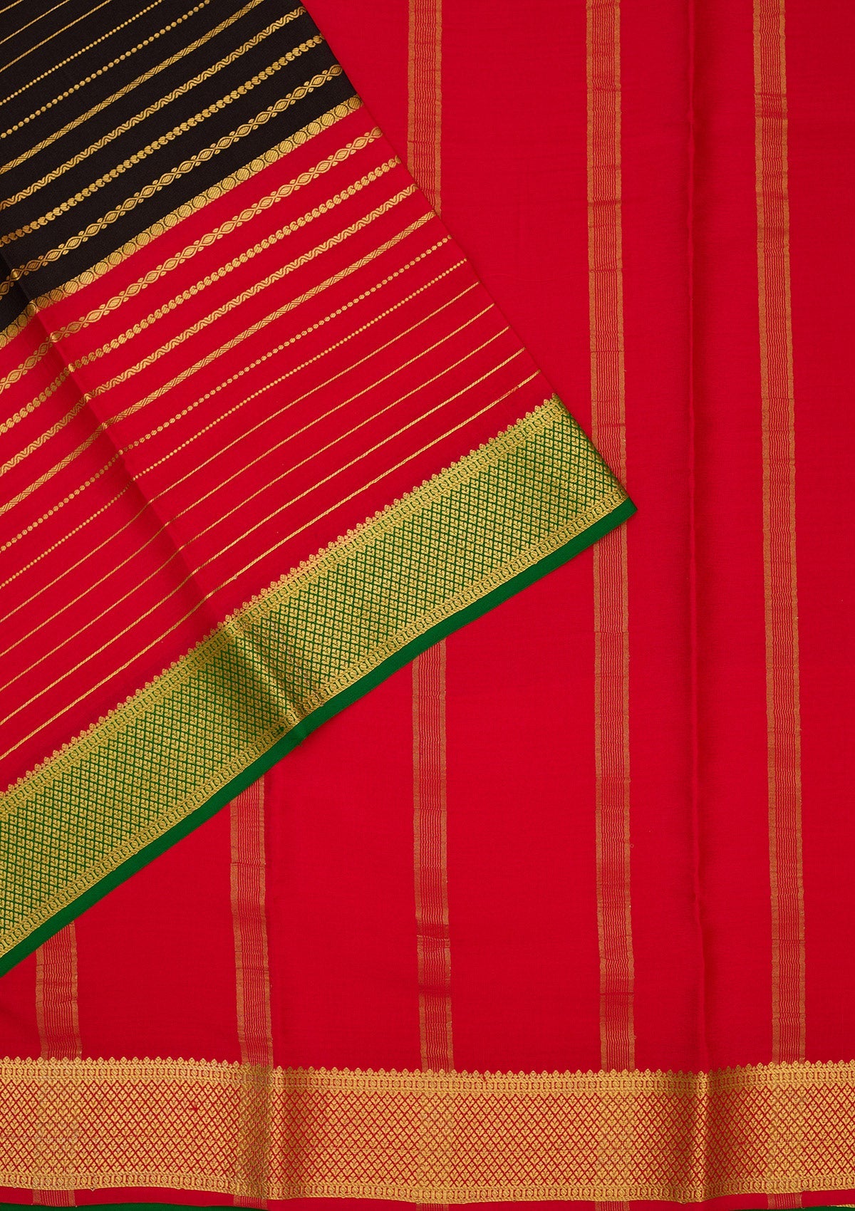 Black Zariwork Pure Crepe Silk Saree-Koskii