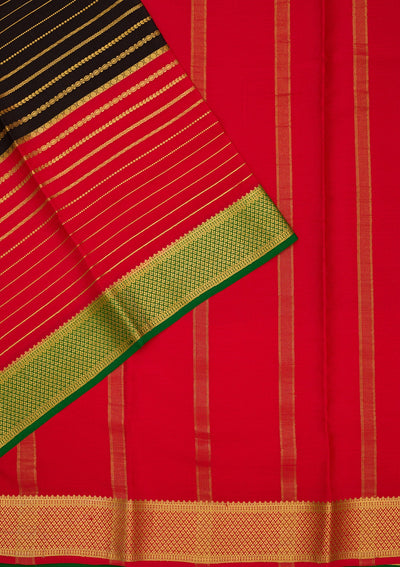 Black Zariwork Pure Crepe Silk Saree-Koskii