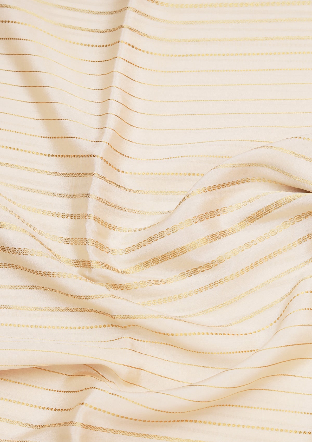 Cream Zariwork Pure Crepe Silk Saree-koskii