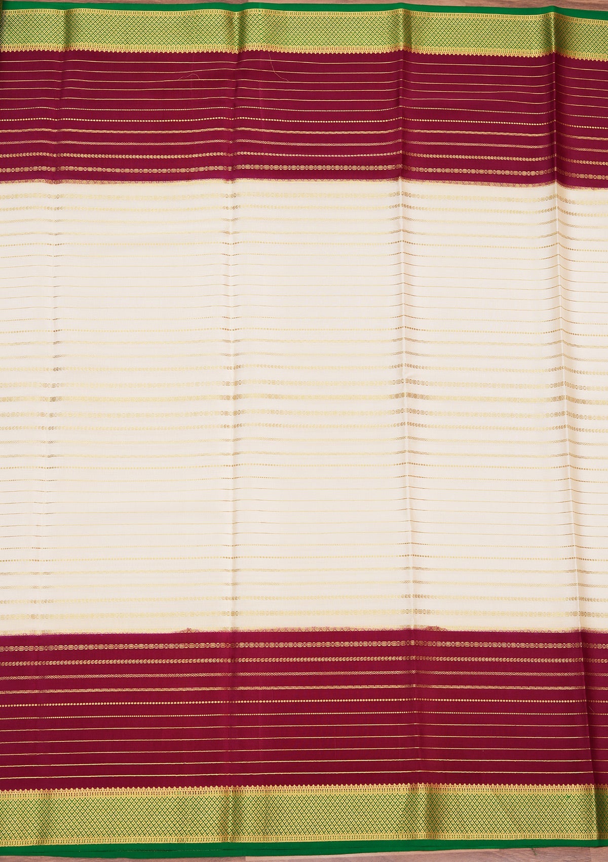 Cream Zariwork Pure Crepe Silk Saree-koskii