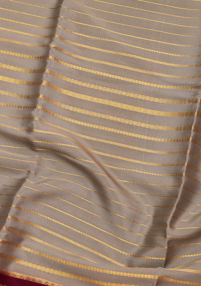 Grey Zariwork Pure Crepe Silk Saree-koskii