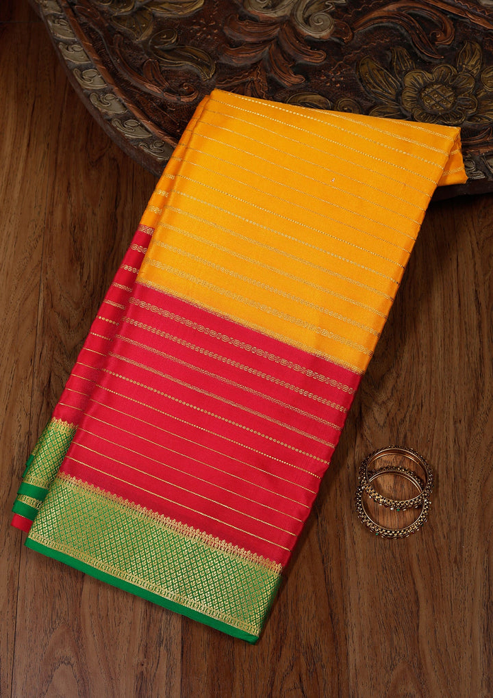 Mustard Zariwork Pure Crepe Silk_Saree_koskii