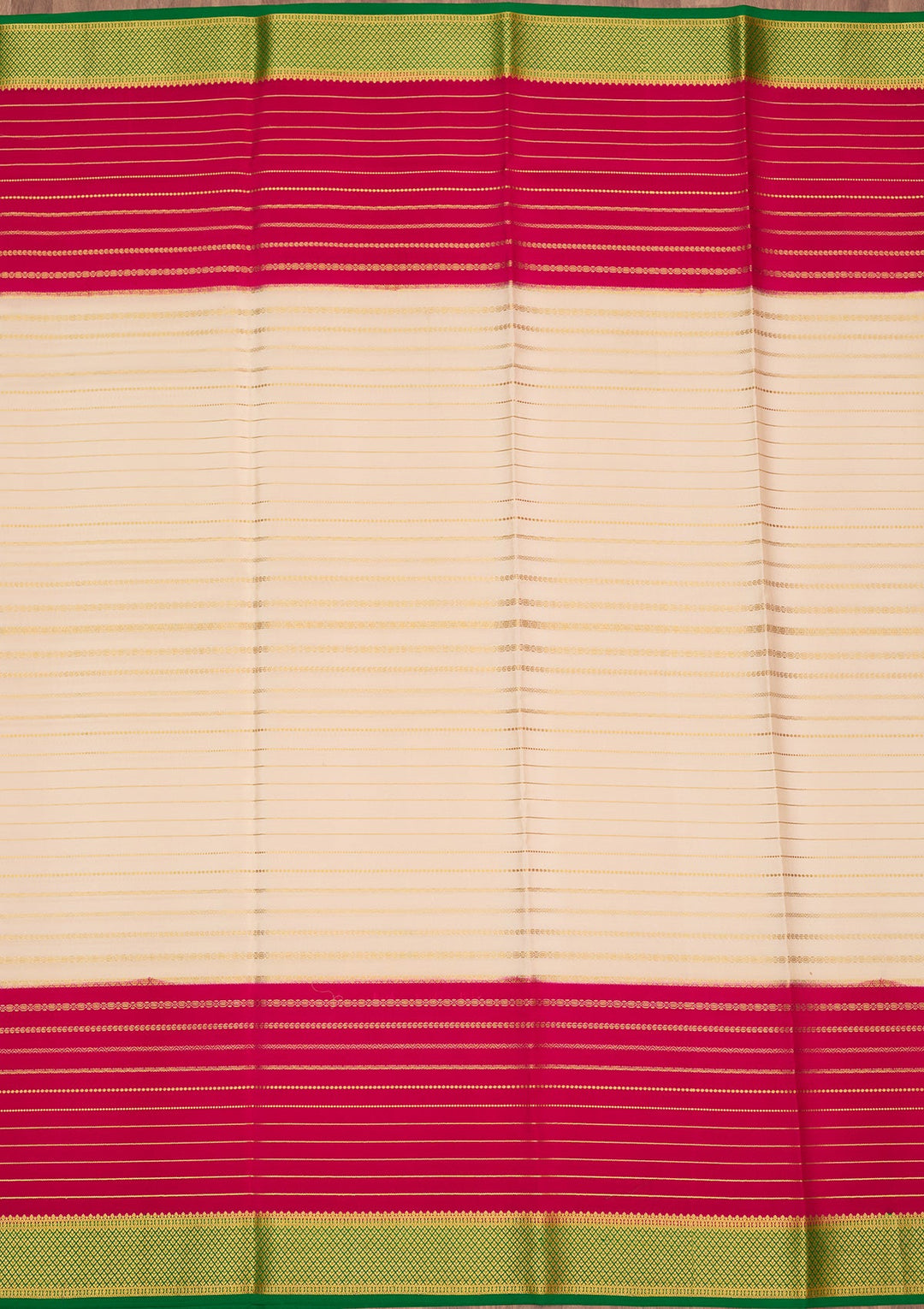Off White Zariwork Pure Crepe Silk Saree-Koskii
