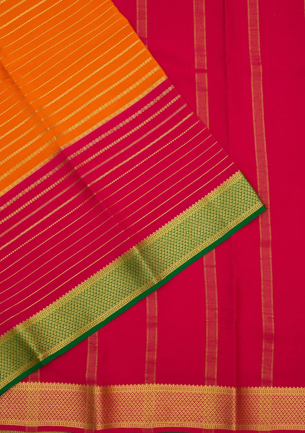 Orange Zariwork Pure Crepe Silk Saree-Koskii