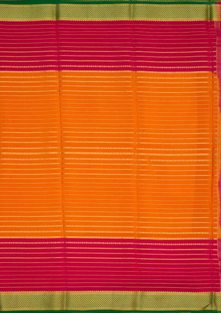 Orange Zariwork Pure Crepe Silk Saree-Koskii